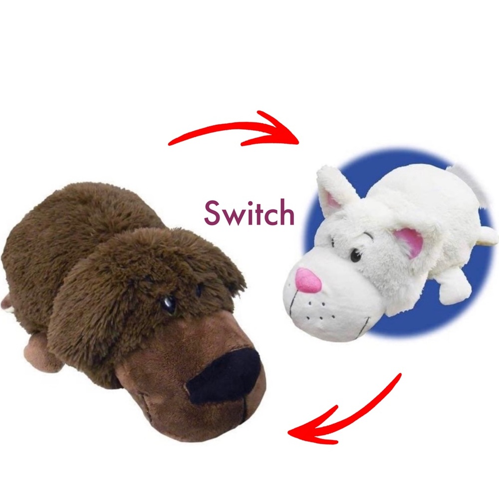Flip A Zoo Reversible 2-in-1 Bradley Dog Rachel Cat 18" Plush Stuffed Animal Toy
